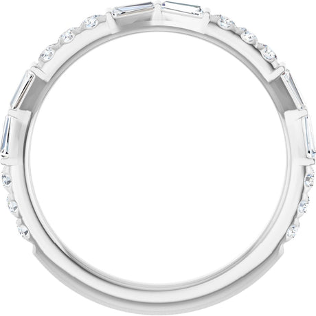 Platinum Tapered Baguette Lab-Grown Diamond French-Set Anniversary Band – 3/8 CTW - view 2