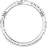 14K Gold Tapered Baguette Natural Diamond French-Set Anniversary Band – 3/8 CTW - White Gold - view 2