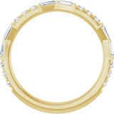 14K Gold Tapered Baguette Natural Diamond French-Set Anniversary Band – 3/8 CTW - Yellow Gold - view 2