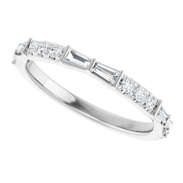 Platinum Tapered Baguette Lab-Grown Diamond French-Set Anniversary Band – 3/8 CTW - view 5
