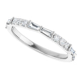 14K Gold Tapered Baguette Natural Diamond French-Set Anniversary Band – 3/8 CTW - White Gold - view 5