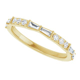 14K Gold Tapered Baguette Natural Diamond French-Set Anniversary Band – 3/8 CTW - Yellow Gold - view 5
