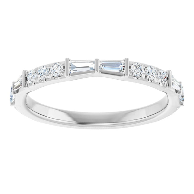 Platinum Tapered Baguette Lab-Grown Diamond French-Set Anniversary Band – 3/8 CTW - view 3