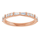 14K Gold Tapered Baguette Natural Diamond French-Set Anniversary Band – 3/8 CTW - Rose Gold - view 3