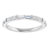 14K Gold Tapered Baguette Natural Diamond French-Set Anniversary Band – 3/8 CTW - White Gold - view 3