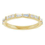 14K Gold Tapered Baguette Natural Diamond French-Set Anniversary Band – 3/8 CTW - Yellow Gold - view 3