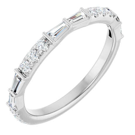 Platinum Tapered Baguette Lab-Grown Diamond French-Set Anniversary Band – 3/8 CTW