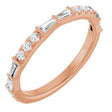 14K Gold Tapered Baguette Natural Diamond French-Set Anniversary Band – 3/8 CTW - Rose Gold