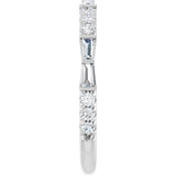 Platinum Tapered Baguette Natural Diamond French-Set Anniversary Band – 3/8 CTW - view 4