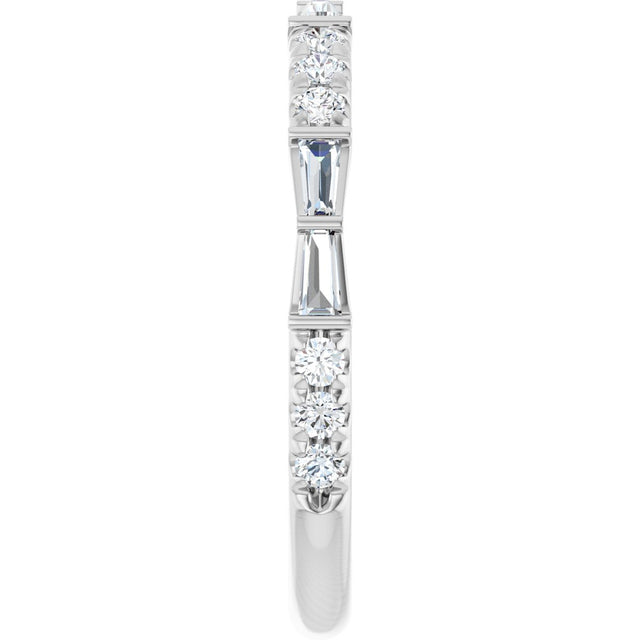 Platinum Tapered Baguette Natural Diamond French-Set Anniversary Band – 3/8 CTW - view 4