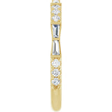 14K Gold Tapered Baguette Natural Diamond French-Set Anniversary Band – 3/8 CTW - Yellow Gold - view 4
