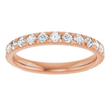 14K Gold Round Lab-Grown Diamond French-Set Anniversary Band – 1/3–1 CTW - Rose Gold - view 3