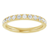 14K Gold Round Lab-Grown Diamond French-Set Anniversary Band – 1/3–1 CTW - Yellow Gold - view 3