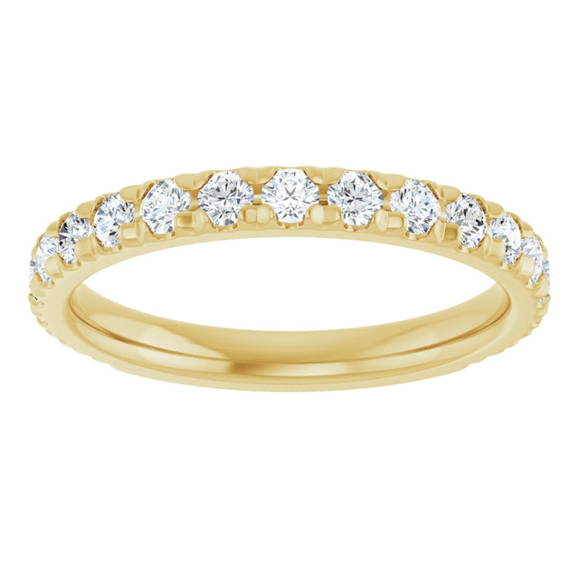 14K Gold Round Lab-Grown Diamond French-Set Anniversary Band – 1/3–1 CTW - Yellow Gold - view 3