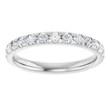 Platinum Round Natural Diamond French-Set Anniversary Band – 1/3–1 CTW - view 3