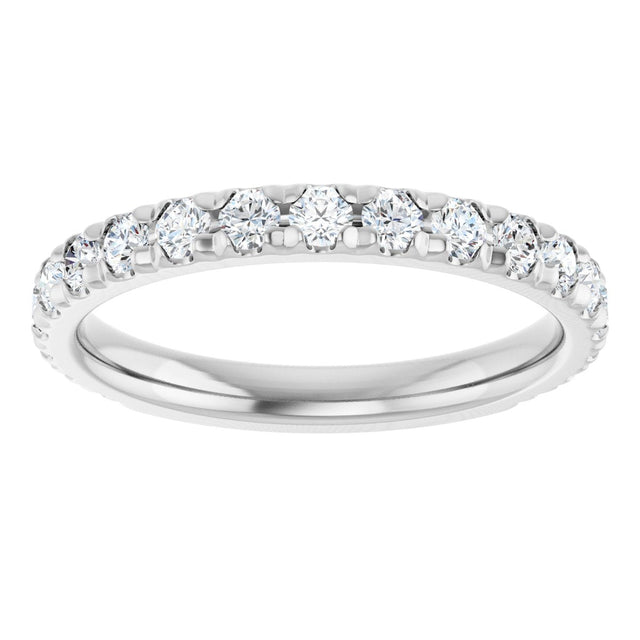 Platinum Round Natural Diamond French-Set Anniversary Band – 1/3–1 CTW - view 3