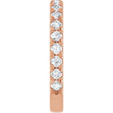 14K Gold Round Lab-Grown Diamond French-Set Anniversary Band – 1/3–1 CTW - Rose Gold - view 4