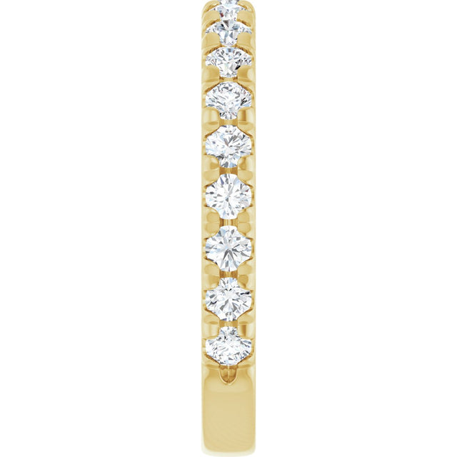 14K Gold Round Lab-Grown Diamond French-Set Anniversary Band – 1/3–1 CTW - Yellow Gold - view 4