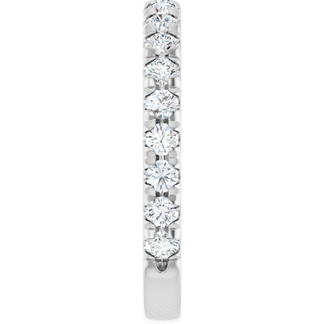 14K Gold Round Lab-Grown Diamond French-Set Anniversary Band – 1/3–1 CTW - White Gold - view 4