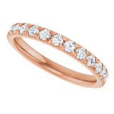 14K Gold Round Lab-Grown Diamond French-Set Anniversary Band – 1/3–1 CTW - Rose Gold - view 5