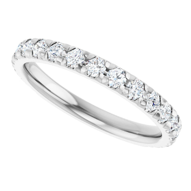 Platinum Round Natural Diamond French-Set Anniversary Band – 1/3–1 CTW - view 5