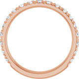 14K Gold Round Lab-Grown Diamond French-Set Anniversary Band – 1/3–1 CTW - Rose Gold - view 2