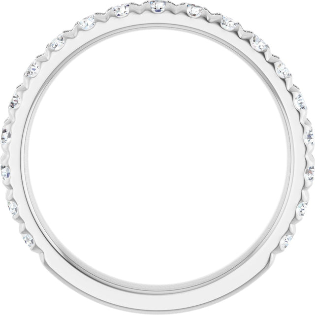 Platinum Round Lab-Grown Diamond French-Set Anniversary Band – 1/3–1 CTW - view 2