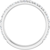 Platinum Round Natural Diamond French-Set Anniversary Band – 1/3–1 CTW - view 2