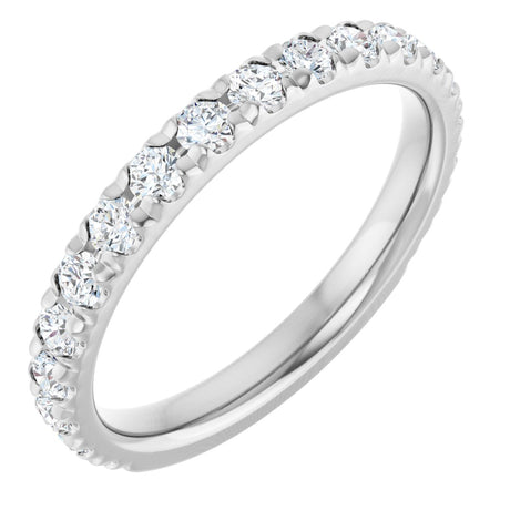 Platinum Round Lab-Grown Diamond French-Set Anniversary Band – 1/3–1 CTW