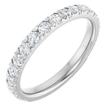14K Gold Round Lab-Grown Diamond French-Set Anniversary Band – 1/3–1 CTW - White Gold
