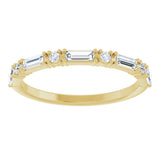 14K Gold Straight Baguette Natural Diamond Multi-Shape Anniversary Band – 3/8 CTW - Yellow Gold - view 3