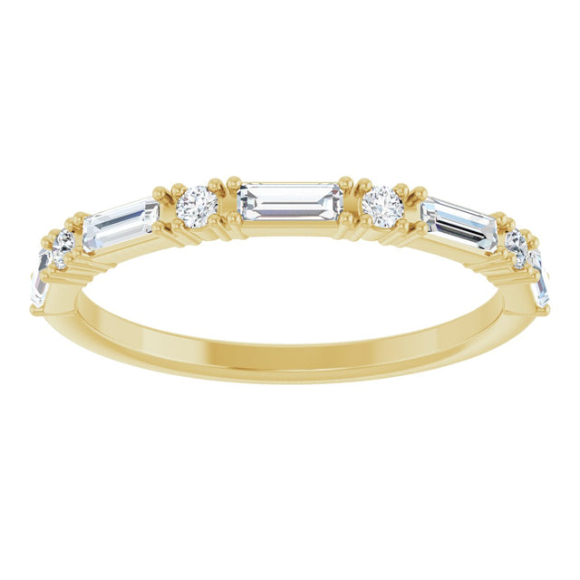 14K Gold Straight Baguette Lab-Grown Diamond Multi-Shape Anniversary Band – 3/8 CTW - Yellow Gold - view 3