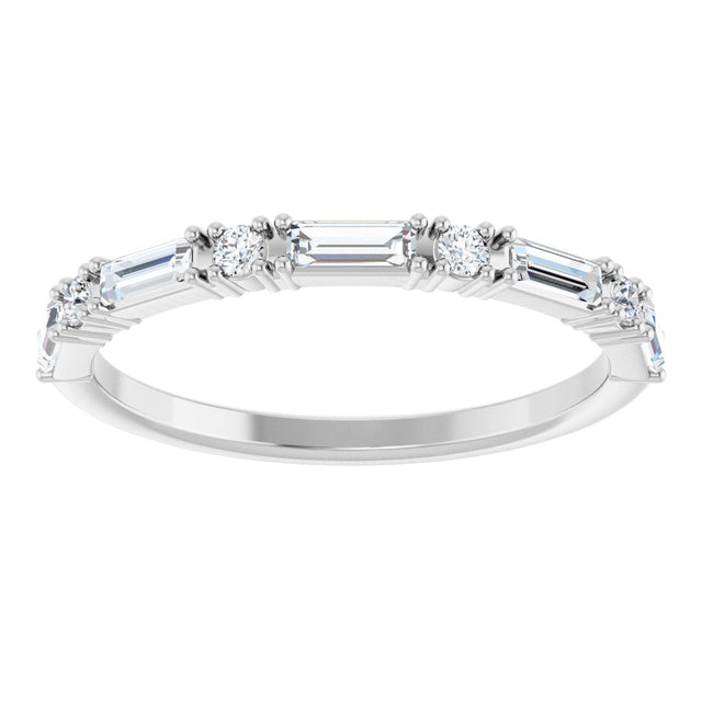 14K Gold Straight Baguette Lab-Grown Diamond Multi-Shape Anniversary Band – 3/8 CTW - White Gold - view 3
