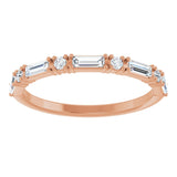 14K Gold Straight Baguette Lab-Grown Diamond Multi-Shape Anniversary Band – 3/8 CTW - Rose Gold - view 3