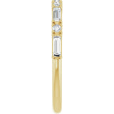 14K Gold Straight Baguette Natural Diamond Multi-Shape Anniversary Band – 3/8 CTW - Yellow Gold - view 4