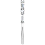 Platinum Straight Baguette Natural Diamond Multi-Shape Anniversary Band – 3/8 CTW - view 4