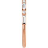 14K Gold Straight Baguette Natural Diamond Multi-Shape Anniversary Band – 3/8 CTW - Rose Gold - view 4