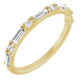14K Gold Straight Baguette Lab-Grown Diamond Multi-Shape Anniversary Band – 3/8 CTW - Yellow Gold