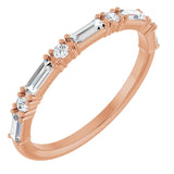 14K Gold Straight Baguette Lab-Grown Diamond Multi-Shape Anniversary Band – 3/8 CTW - Rose Gold