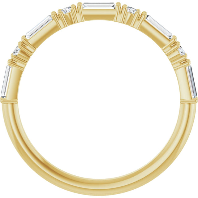 14K Gold Straight Baguette Lab-Grown Diamond Multi-Shape Anniversary Band – 3/8 CTW - Yellow Gold - view 2