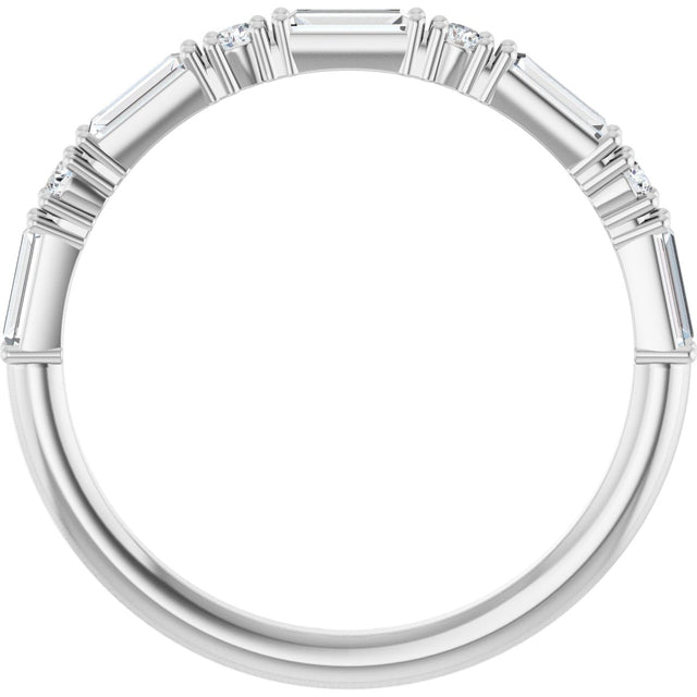 Platinum Straight Baguette Lab-Grown Diamond Multi-Shape Anniversary Band – 3/8 CTW - view 2