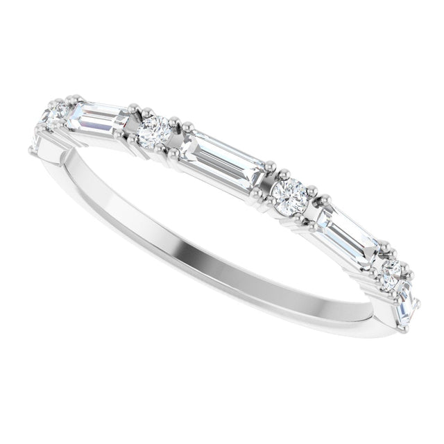 Platinum Straight Baguette Lab-Grown Diamond Multi-Shape Anniversary Band – 3/8 CTW - view 5