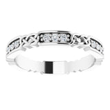 Platinum Round Natural Diamond Celtic-Inspired Eternity Band – 1.5 mm Stones - view 3