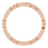 14K Gold Round Natural Diamond Celtic-Inspired Eternity Band – 1.5 mm Stones - Rose Gold - view 2