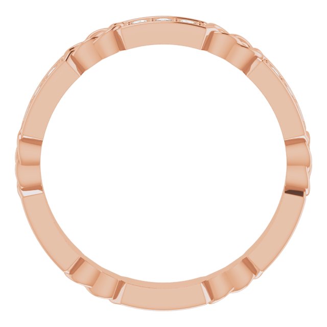 14K Gold Round Natural Diamond Celtic-Inspired Eternity Band – 1.5 mm Stones - Rose Gold - view 2