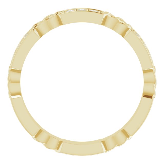 14K Gold Round Natural Diamond Celtic-Inspired Eternity Band – 1.5 mm Stones - Yellow Gold - view 2
