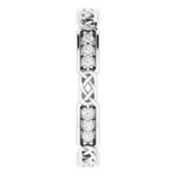 Platinum Round Natural Diamond Celtic-Inspired Eternity Band – 1.5 mm Stones - view 4
