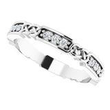 Platinum Round Natural Diamond Celtic-Inspired Eternity Band – 1.5 mm Stones - view 5