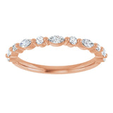 14K Gold Marquise Lab-Grown Diamond Anniversary Band – 1/4–1/3 CTW - Rose Gold - view 3