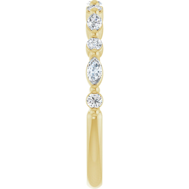 14K Gold Marquise Lab-Grown Diamond Anniversary Band – 1/4–1/3 CTW - Yellow Gold - view 4